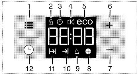 BEKO BIE15300XCS, BIE15400XPS, BIE15300XP - Utilisation de l'horloge du four - 1