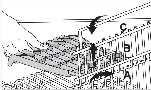 BEKO DFN665 - Support à hauteur ajustable du panier supérieur (varie selon le modèle) - 1