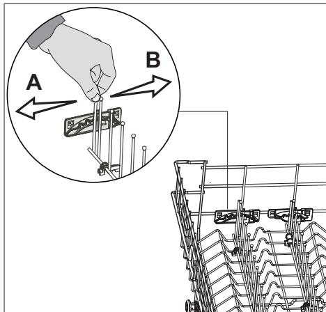 BEKO DFN665 - Tiges du panier supérieur rétractables - 1