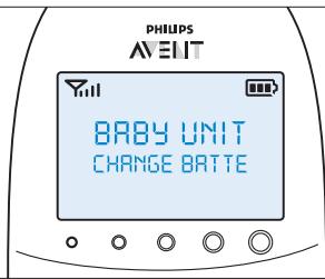 PHILIPS AVENT SCD580 - Alerte de piles faibles sur l'unité-bébé - 1