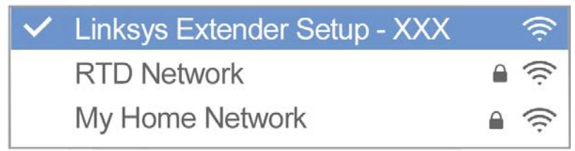 LINKSYS RE7000 - Connectez-vous au réseau de configuration de l'amplificateur de portée. - 1
