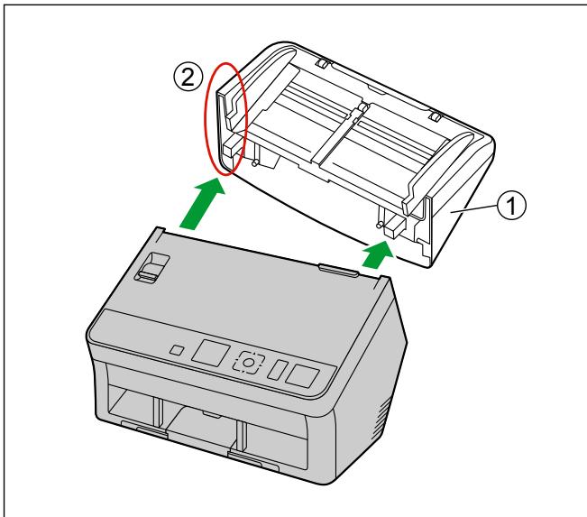 PANASONIC KV-SL1056 - Retrait du guide-carte pour lot mixte - 2