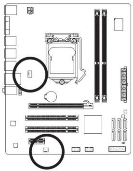 GIGABYTE GA-H55M-S2 - 3/4) CPU\_FAN/SYS\_FAN (Connecteurs de ventilateur) - 1