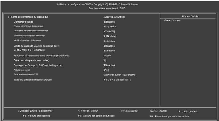 GIGABYTE GA-H55M-S2 - 2-5 Fonctionnalités avancées du BIOS - 1