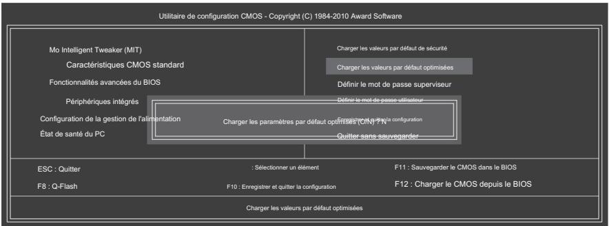 GIGABYTE GA-H55M-S2 - 2-10 Chargement des valeurs par défaut optimisées - 1
