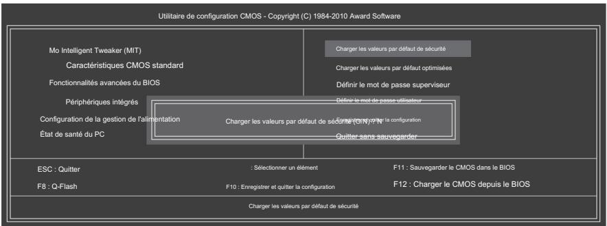 GIGABYTE GA-H55M-S2 - 2-9 Charger les valeurs par défaut de sécurité - 1