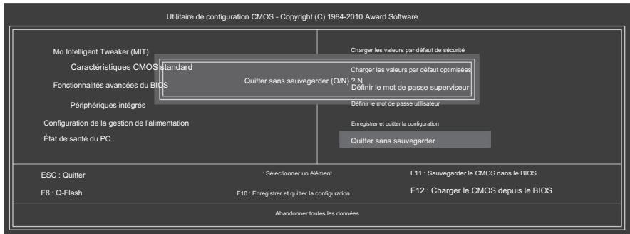 GIGABYTE GA-H55M-S2 - 2-11 Définir le mot de passe superviseur/utilisateur - 5