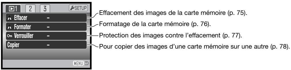 KONICA MINOLTA DIMAGE Z3 - Navigation dans le menu du mode lecture - 8