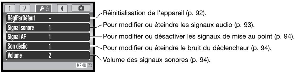 KONICA MINOLTA DIMAGE Z3 - Navigation dans le menu réglages (setup) - 10