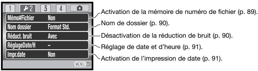 KONICA MINOLTA DIMAGE Z3 - Navigation dans le menu réglages (setup) - 9
