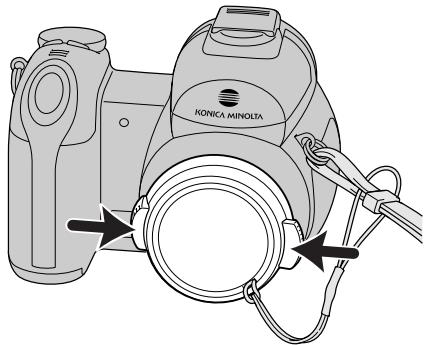 KONICA MINOLTA DIMAGE Z3 - Fixation de la courroie et du capuchon d'objectif - 2