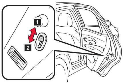 TOYOTA AURIS HYBRIDE - Sécurité infant de la porte arrêté (modèle 5 portes avec hayon uniquement) - 1