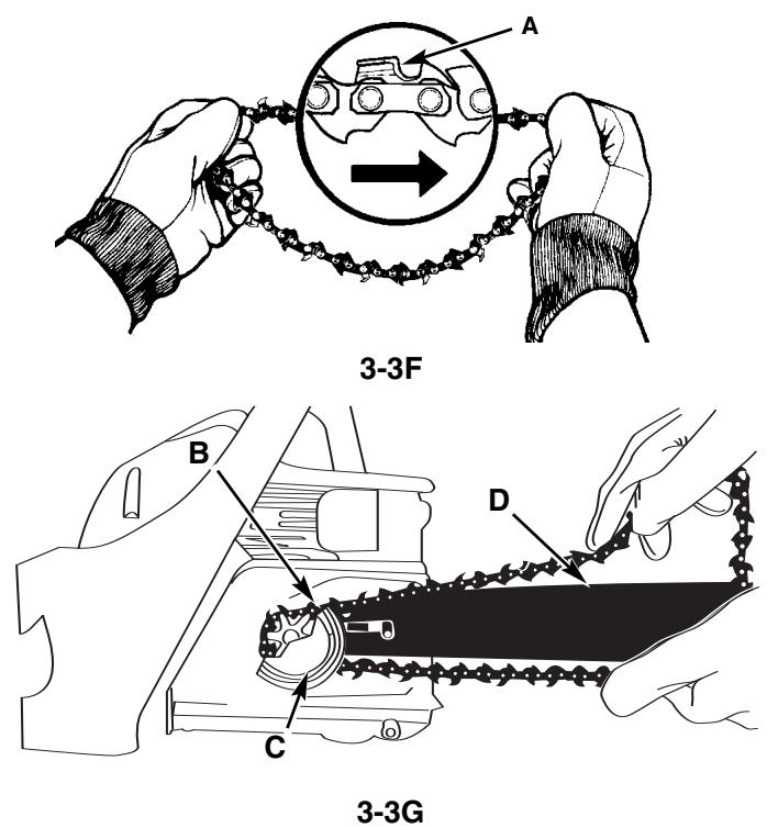 MTD EB428 - Installation de la CHAINE: avertissement - 1