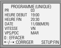 DAEWOO SH-9540S - Révision de la programmation - modification et effacement - 2