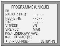 DAEWOO SH-9540S - Programmation d'enregistrement normale - 2