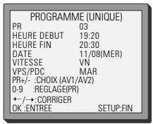 DAEWOO SH-9540S - Programmation d'enregistrement normale - 3