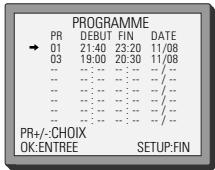 DAEWOO SH-9540S - Révision de la programmation - modification et effacement - 1