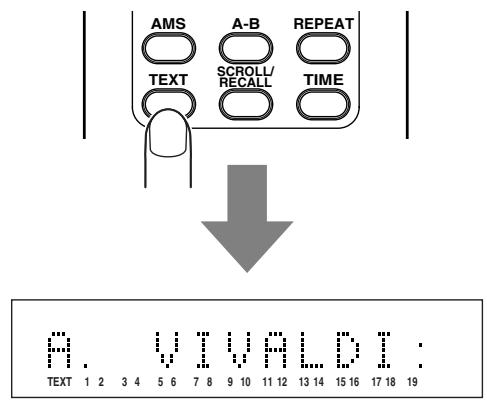 MARANTZ CD5400 - - Program play in the text display mode - 1