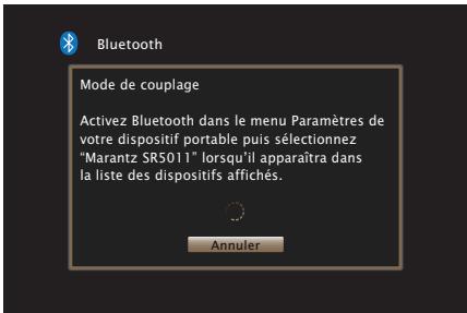 MARANTZ SR5011 - Appuyez sur bluetooth pour passer à la source d'entrée "bluetooth - 1