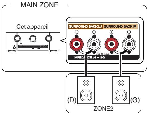 MARANTZ SR5011 - Connexion 1: connexion à l'aide d'une borne de sortie d'enceinte - 1