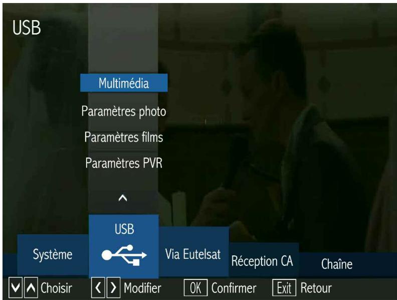 OPTEX STARCOM 9947-HD - Le sous MENU USB - 1