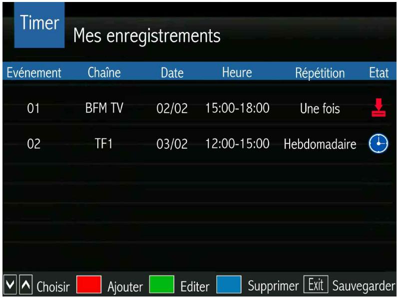 OPTEX STARCOM 9947-HD - LE SOUS-MENU GUIDE (Enregistrer via le guide-EPG / Presser la touche OK pour ouvrir le timer) - 2