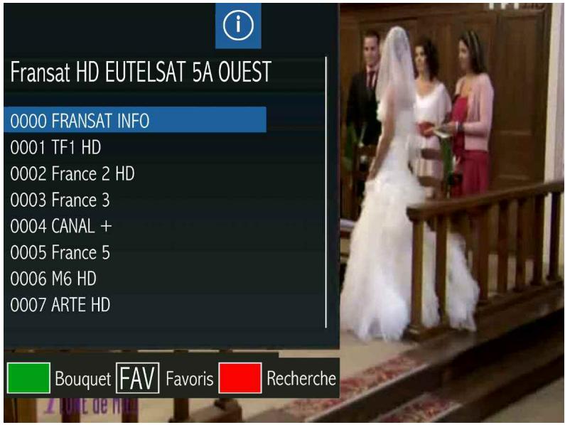 OPTEX STARCOM 9947-HD - La LISTE des chaines par la TOUCHE OK - 1