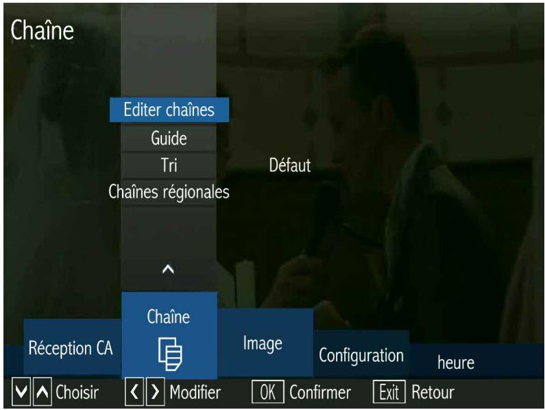 OPTEX STARCOM 9947-HD - Le MENU CHAINE - 1