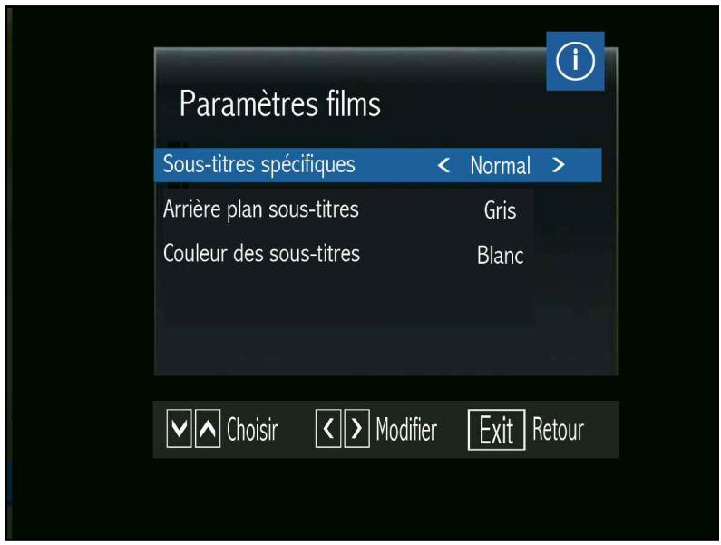 OPTEX STARCOM 9947-HD - Le sous MENU USB (paramètres film) - 1