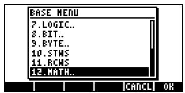 HP 42S - Le menu BASE - 2