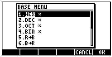 HP 42S - Le menu BASE - 1