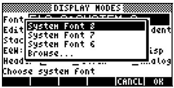 HP 42S - Choisir la police d'affichage - 1