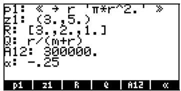 HP 42S - Afficher le contenu de toutes les variables à l'écran - 1