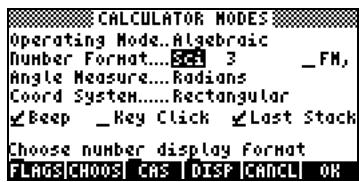 HP 42S - - Format scientifique: - 1