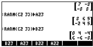 HP 48GX - Opérations avec des matrices - 2