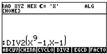 HP 48GX - Opérations étape par étape avec des polynômes et des fractions - 1