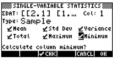HP 48GX - Calcul de statistiques à une seule variable - 2