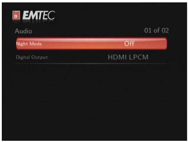 EMTEC HDD FULL HD (1080P) LECTEUR & ENREGISTREUR S800H - Changement des paramètres audio - 1