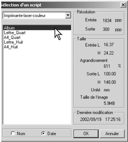 MINOLTA DIMAGE SCAN - Suppression d'un script - 2
