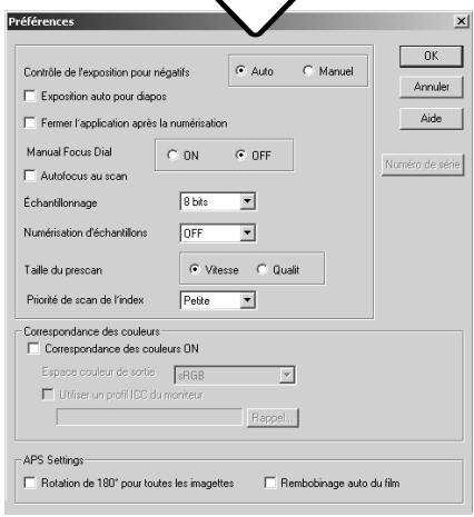 MINOLTA DIMAGE SCAN - Réglage des préférences du scanner - 2