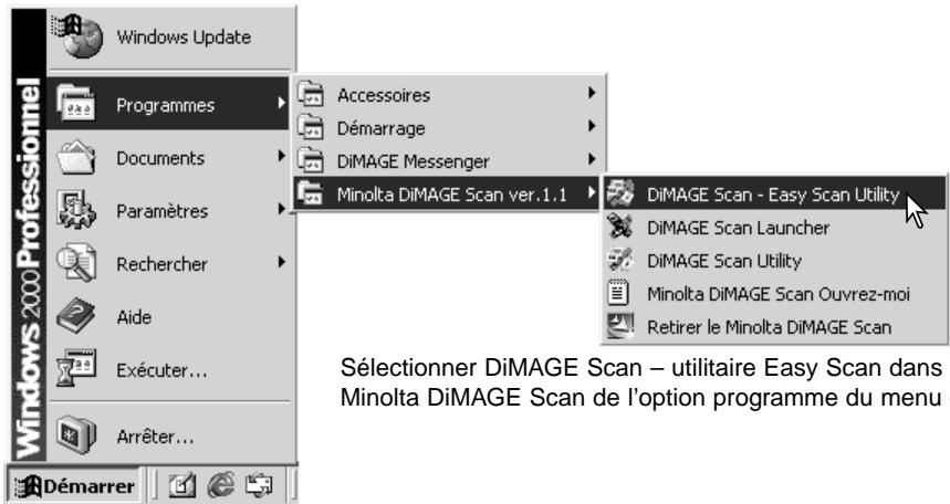 MINOLTA DIMAGE SCAN - Lancement de l'utilitaire easy scan - 1