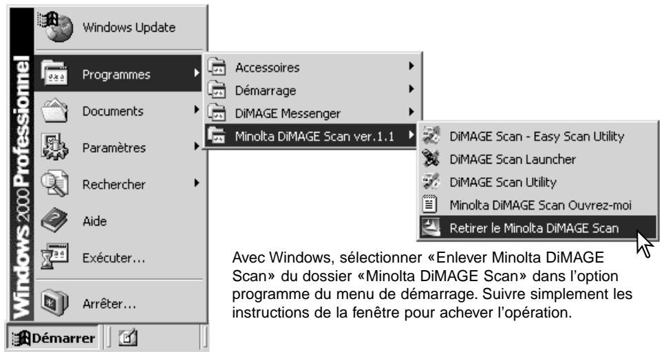 MINOLTA DIMAGE SCAN - Déinstallation du logiciel diimage scan - 1