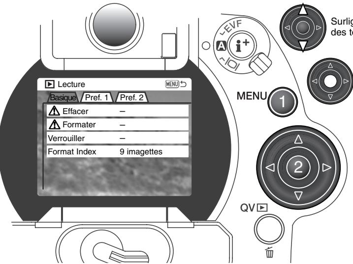 MINOLTA DIMAGE 7HI - Navigation dans le MENU du mode lecture - 4