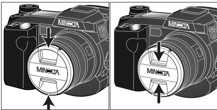 MINOLTA DIMAGE 7HI - Retrait du bouchon d'objectif - 1