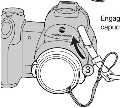 MINOLTA DIMAGE Z6 - Fixation de la courroie et du capuchon d'objectif - 2