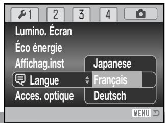 MINOLTA DIMAGE Z6 - Réglage de la langue des menus - 4