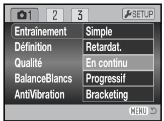 MINOLTA DIMAGE Z6 - Utilisation de l'entraînement en continu - 1
