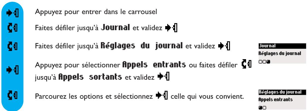 ORANGE DECT 511 - Réglages du journal - 1