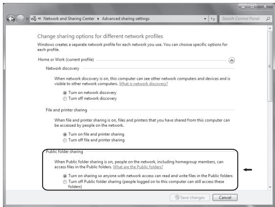 TEAC NP-H750 - Réglage des dossiers partagés (windows 7) - 2