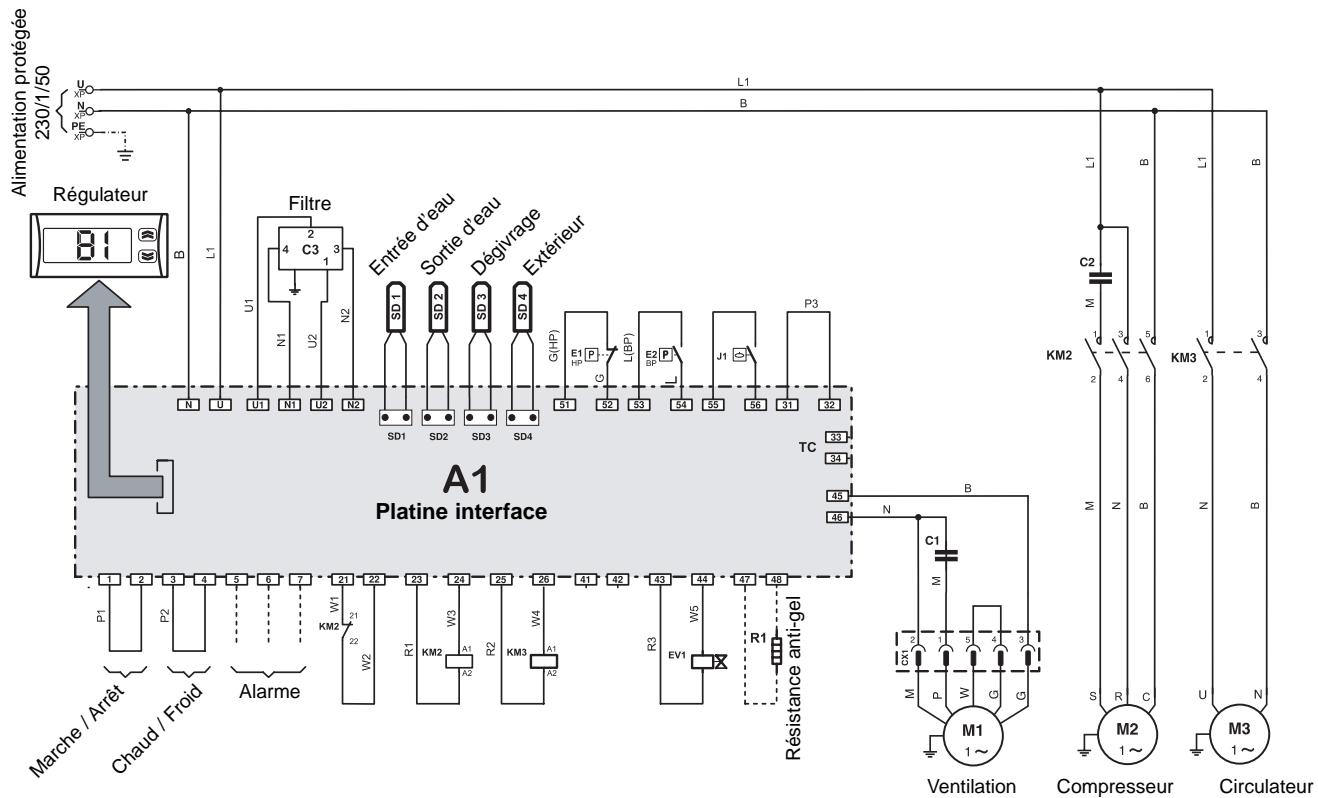 TECHNIBEL PHR 11 - SCHEMA Électrique - PHR 6 / 8 - 230/1/50 - 1